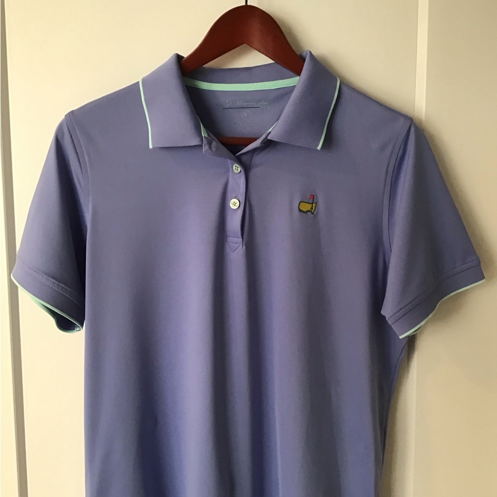 Women’s size large, purple and green magnolia Lane, Polo from the Masters